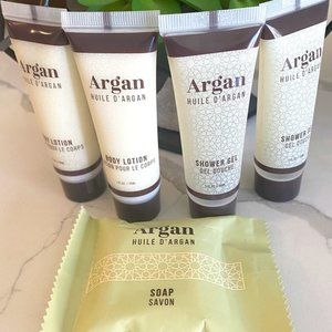 NEW!  ARGAN Huile D'Argan ~ TOILETRIES ~ 2-Body Lotion, 2-Shower Gel & Soap